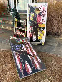 Image 3 of Brackish Wooder Cornhole Boards - MD Flag - Soldier Silhouette - MT6422