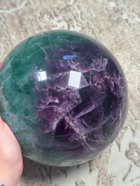 Image 3 of XXL 20LB RAINBOW FLUORITE SPHERE -CHINA- A