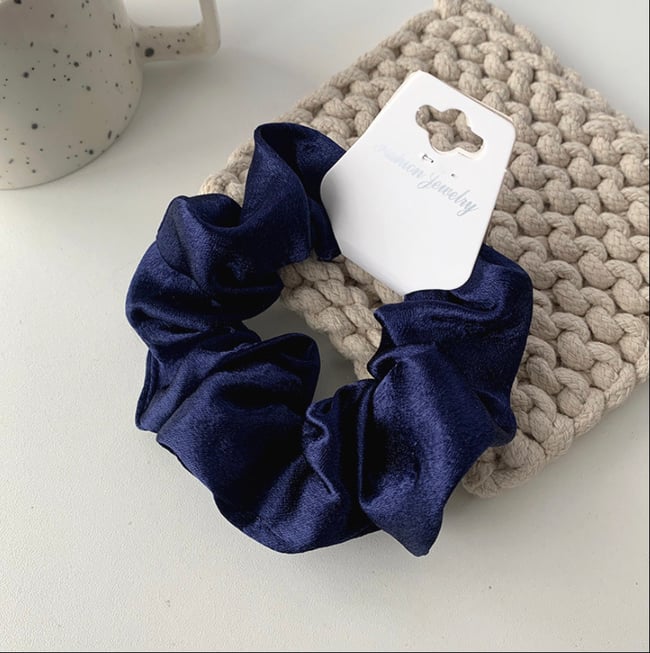 Blue Satin hair Tie