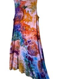 Image 6 of S Knit Pocket Tank Dress in Earthy Rainbow Watercolor Ice Dye