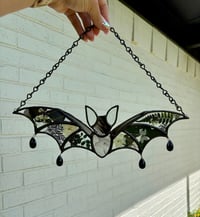 Image 1 of Pressed flower bat -black & white 