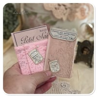 Image 4 of pretty pink quilted and vintage french lace sewing notions book kit