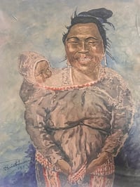 Image 3 of Antique watercolour Portrait on Paper
