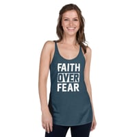 Image 8 of Faith Over Fear Women's Triblend Racerback (10 Colors)