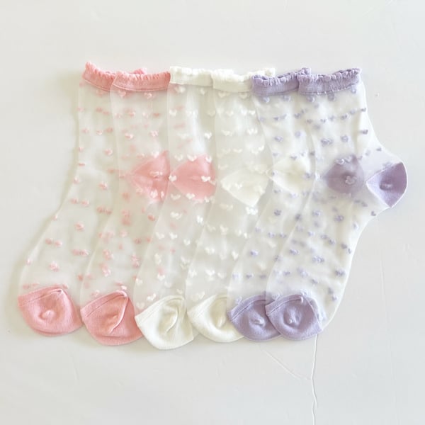 the daydream republic — Sheer Slouch Socks with Large + Small Rhinestones