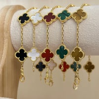 Image 2 of Brass gold clover bracelet