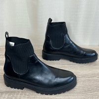 Image 4 of BLONDO black genuine leather ankle combat boots