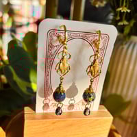 Blue Lampwork Beetle Earrings