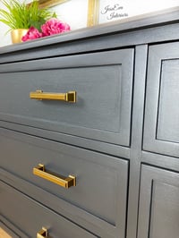 Image 4 of Large Stag Chest Of Drawers / Sideboard in dark grey
