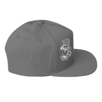 Image 3 of Grey Skull Flat Bill Snapback Hat