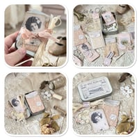 Image 2 of tiny tin of vintage french lace samples