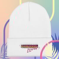 Image 1 of 【 Cuffed Beanie 】Soft "VIDEOGAME LOVER" Logo Form-Fitting Beanie (Multiple Colour Options!)
