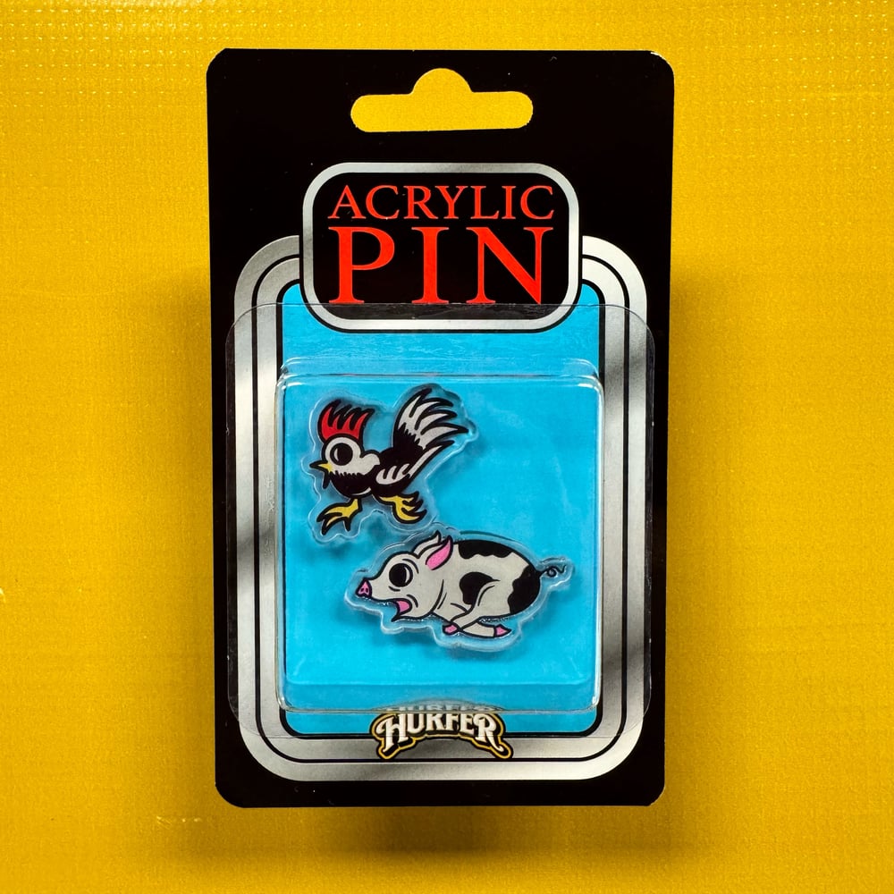 Chicken & pig- acrylic pins