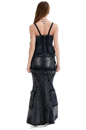 Image of K16CH1 - Flared Convertible Maxi Skirt