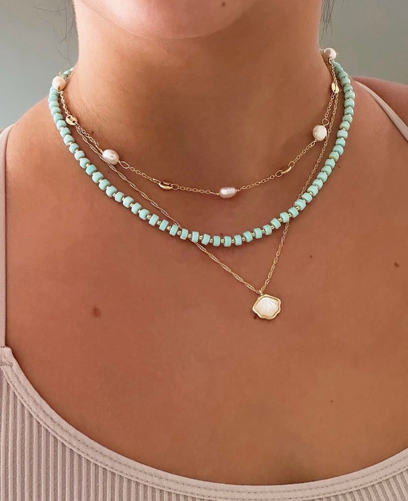 Image of Comes In Waves Beaded Layering Chain