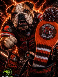 Image 1 of Cleveland BROWNS custom Golf Club Cover hand knit logo NFL football fan  gift-c61806b0