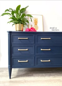 Image 9 of Stag Chateau Captain Chest of Drawers / Sideboard / TV Cabinet in Navy Blue