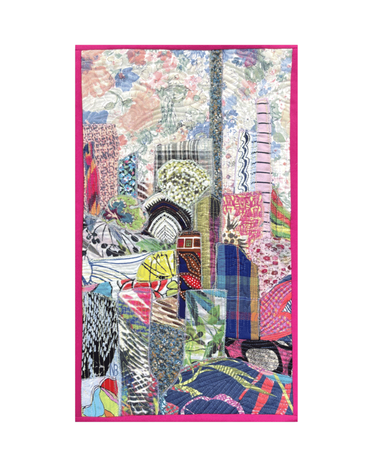 'In the Stone Jungle' - abstract modern art quilt, 44x26cm