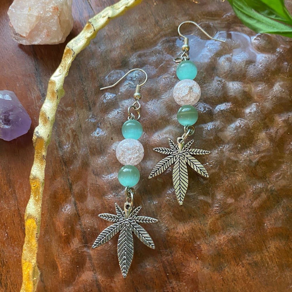 Image of pink fog earrings 