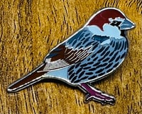 Image 2 of Spanish Sparrow - No.108 - UK Birding Pins - Enamel Pin Badge