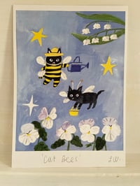 Image 1 of Cat Bees -A5 print 