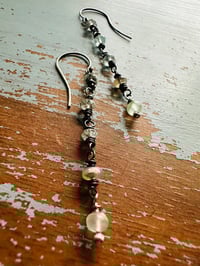 Image 12 of aquamarine boulder opal and prehnite earrings