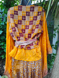 Image 10 of Kimono and cami top Set- Yellow and rust 