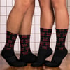 Black and Red AOP Socks