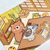 Japanese House Bear A6 Art Print