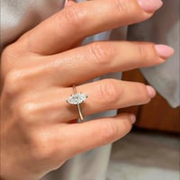 Image 5 of TFGLBU Glassic D Vvs1 Marquise Cut Moissanite Ring for Woman Shine Diamond Wedding Proposal Band S92