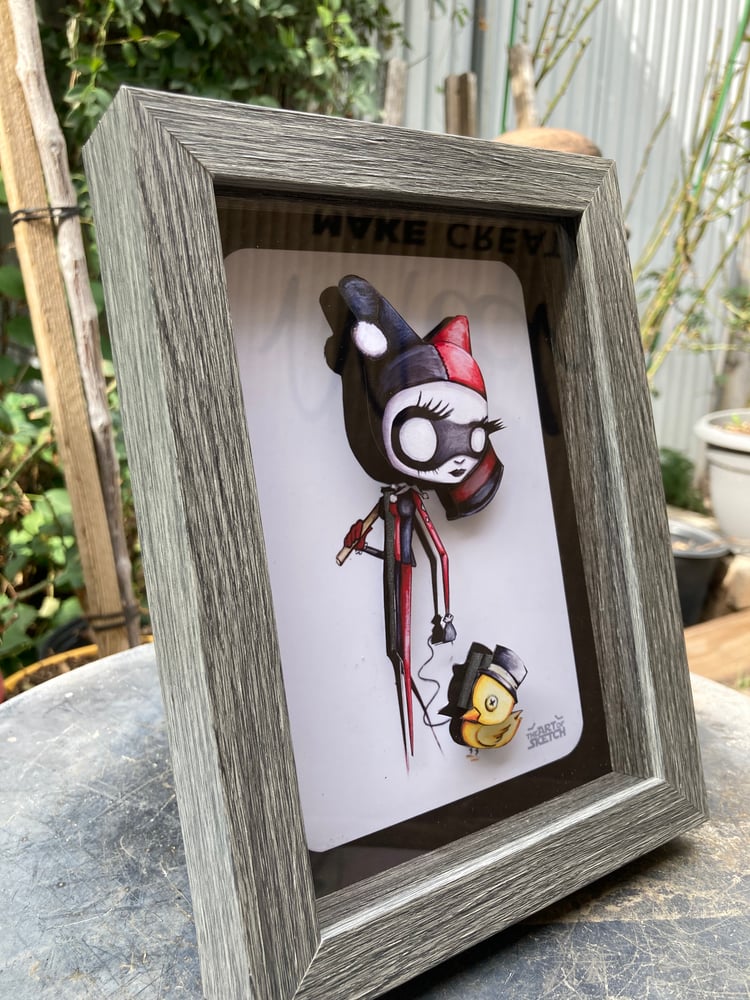 Image of "Harley And Her Duck" Shadow Box