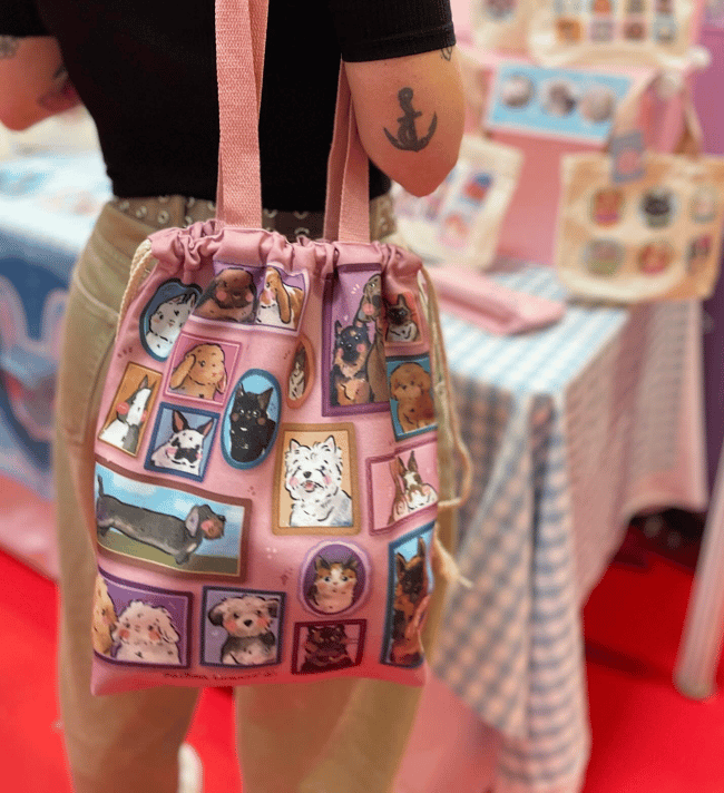 Bolso cierre cuerdas 