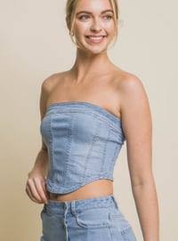 Image 5 of Denim zipper top (top only) 