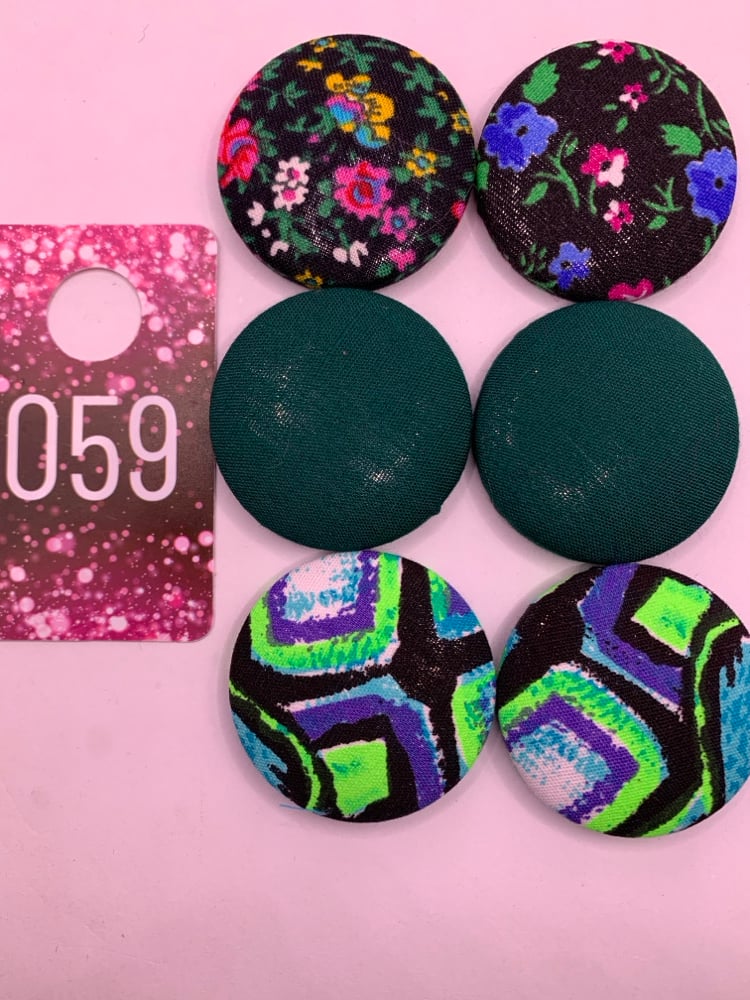 Image of Button Earring 3 set