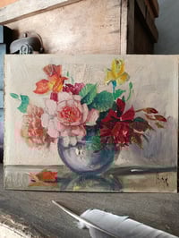 Image 2 of Peinture à l'huile, bouquet de fleurs 