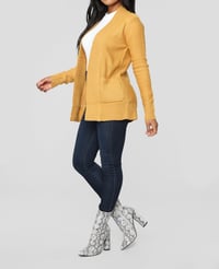 Image 2 of In the Moment Cardigan-Mustard