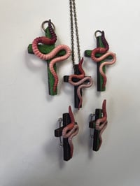 Image 2 of Worm crosses (wall, pendants, earrings, pins)