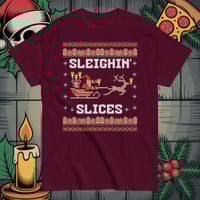 Image 2 of Sleighin' Slices Ugly Christmas Tee