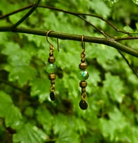 Image 2 of Green and Copper Bead Earrings