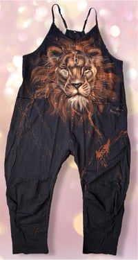 Image 1 of “LEO” CUSTOM BLEACH PAINTED BAGGY ROMPER XL 