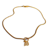 Image 1 of 18k Old English Letter Pendant x Necklace (A-Z)