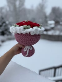 Image 1 of Jumbo crochet rose bouquet 