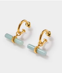 Image 1 of Katie Loxton Azura Gold Waterproof T-Bar Hoop Earrings