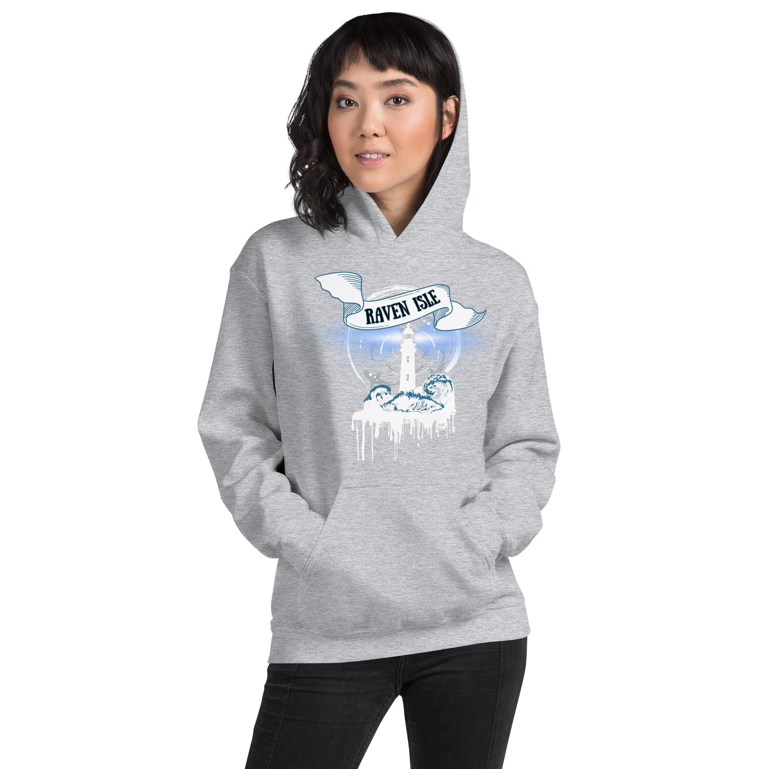 Image of Officially licensed does it hurt Raven Isle white Unisex Hoodie