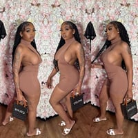 Image 1 of Coffee Backless Bodysuit