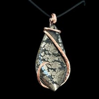 Image 4 of Copper Wave Wrap on Marcasite Pendant (#35)