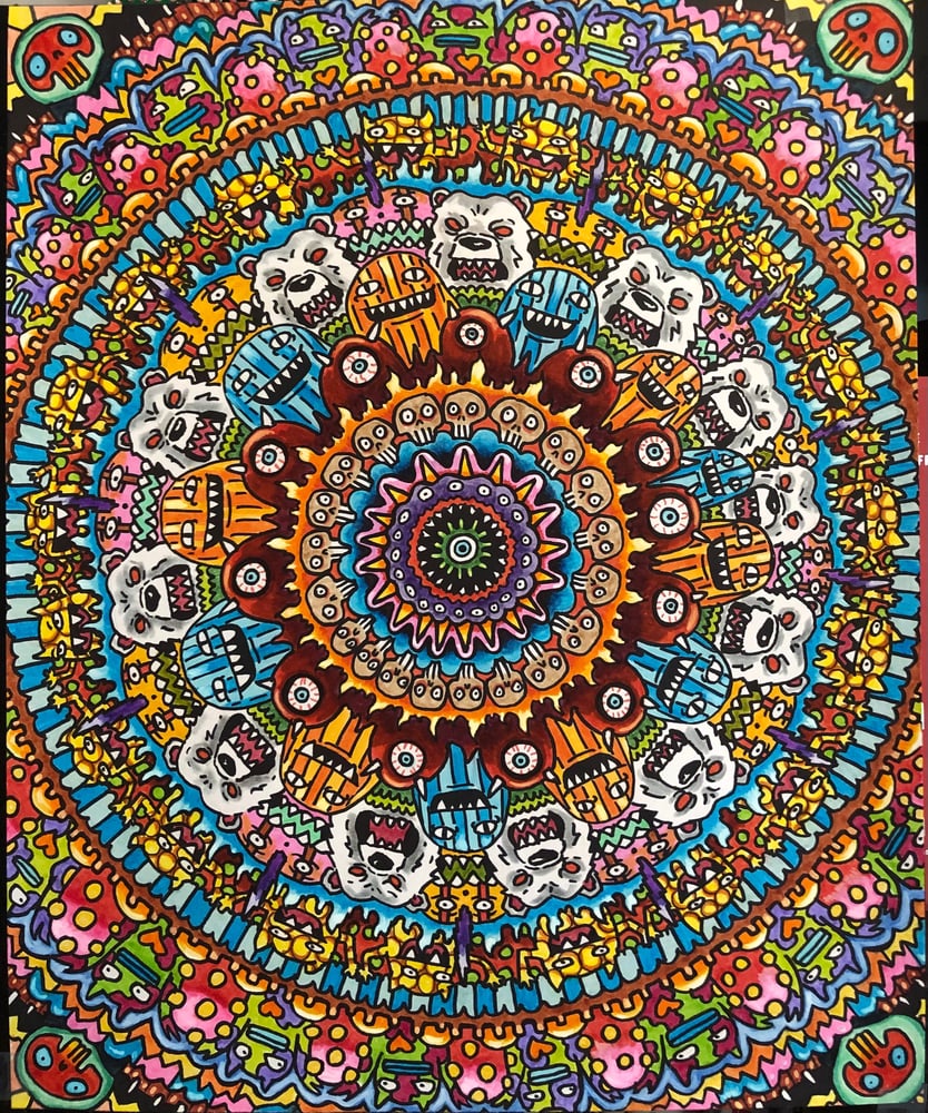 Image of Some Portals Have Polar Bears: original 14x17 ink and acrylic 