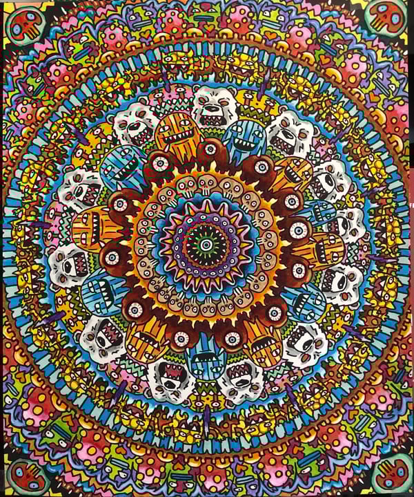 Image of Some Portals Have Polar Bears: original 14x17 ink and acrylic 