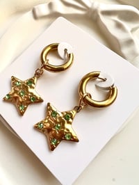 Image 6 of STAR GEM HOOP EARRINGS