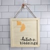 Autumn Blessings 9" wooden sign. Ginkgo leaf